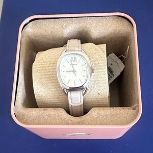 Fossil Women's Beige Leather Watch